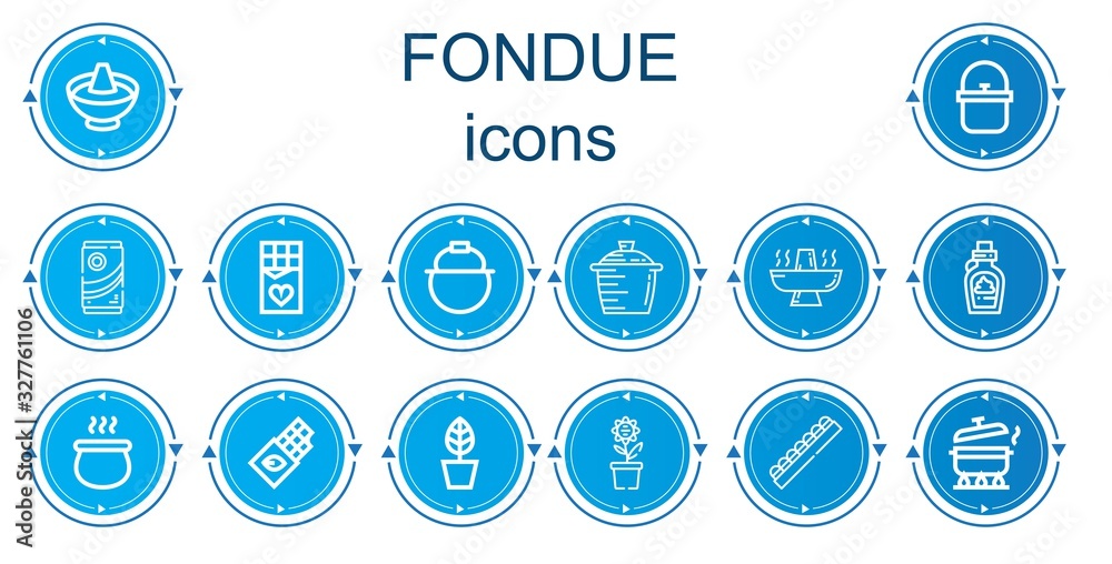 Editable 14 fondue icons for web and mobile Editable 14 fondue icons for web and mobile