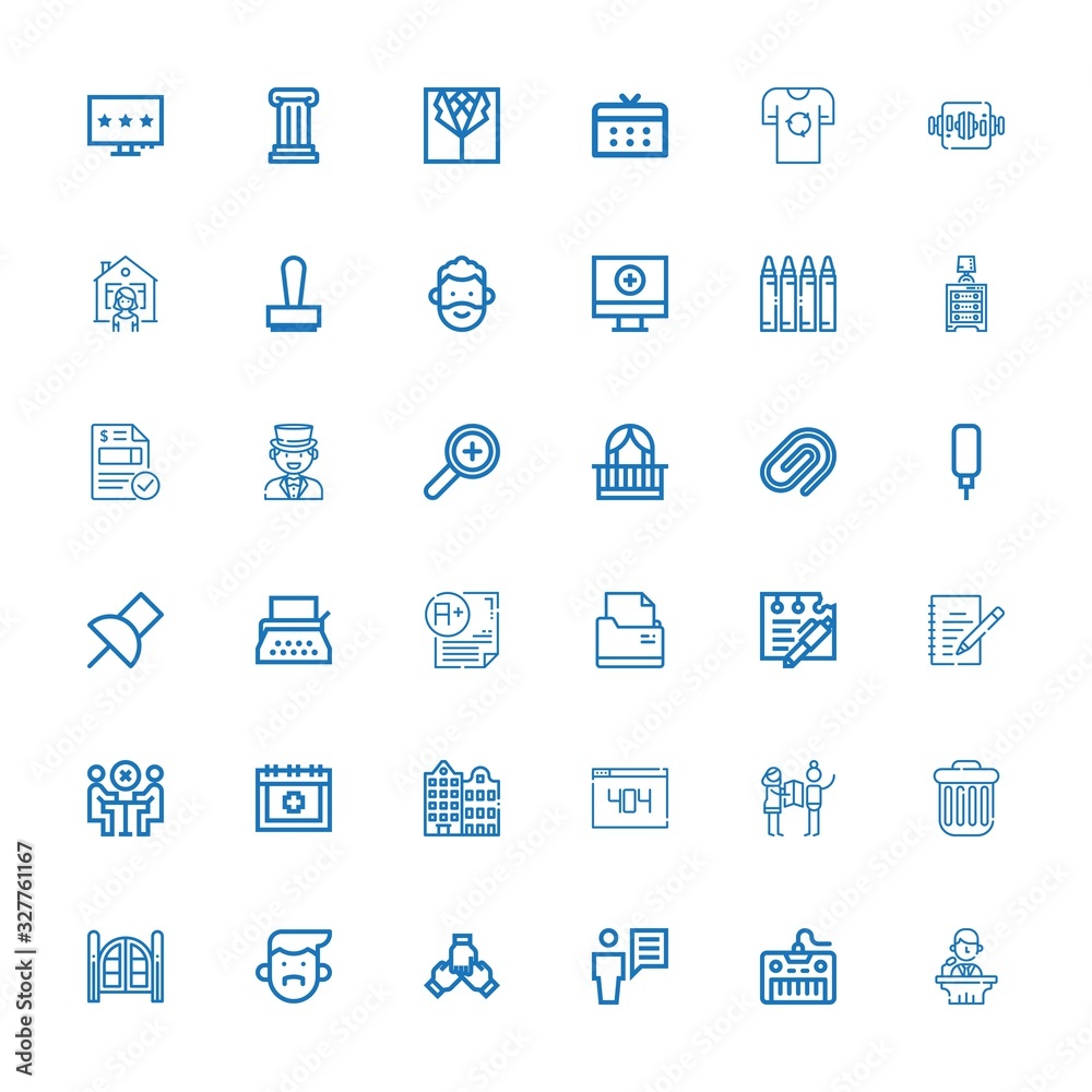 Editable 36 office icons for web and mobile