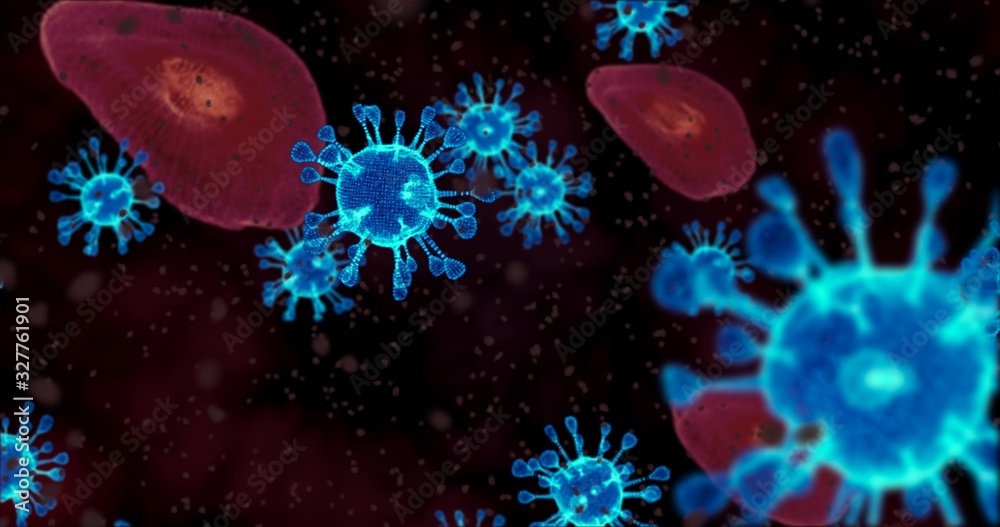 Coronavirus cells. Animation group of viruses that cause respiratory infections. 3D rendering, 3D illustration Coronavirus cells. Animation group of viruses that cause respiratory infections. 3D rendering, 3D illustration