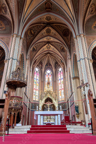 Interior of St. Ludmila Church in Prague photo