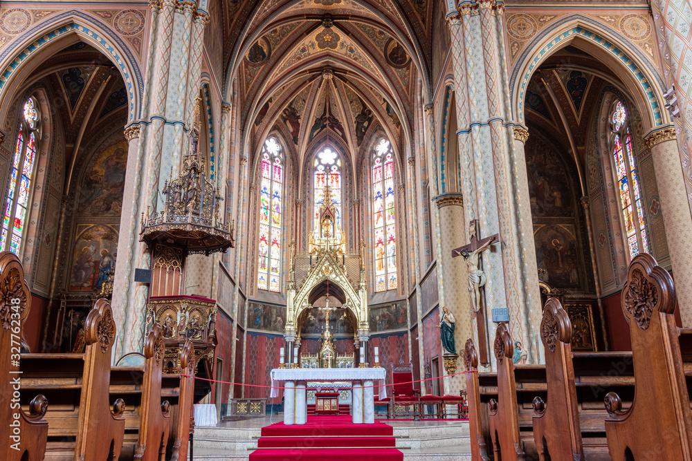 Interior of St. Ludmila Church in Prague