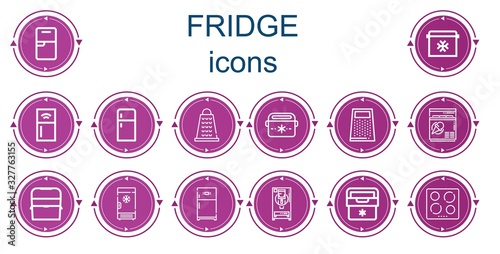 Editable 14 fridge icons for web and mobile