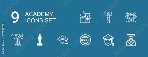 Editable 9 academy icons for web and mobile