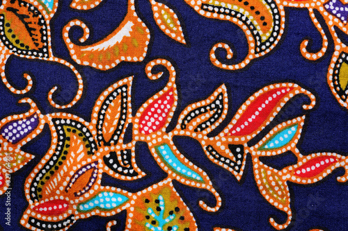 Obraz na płótnie fabric with sea flower pattern textile batik