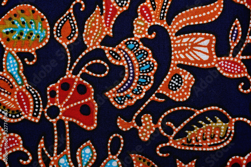 Obraz na płótnie fabric with sea flower pattern textile batik
