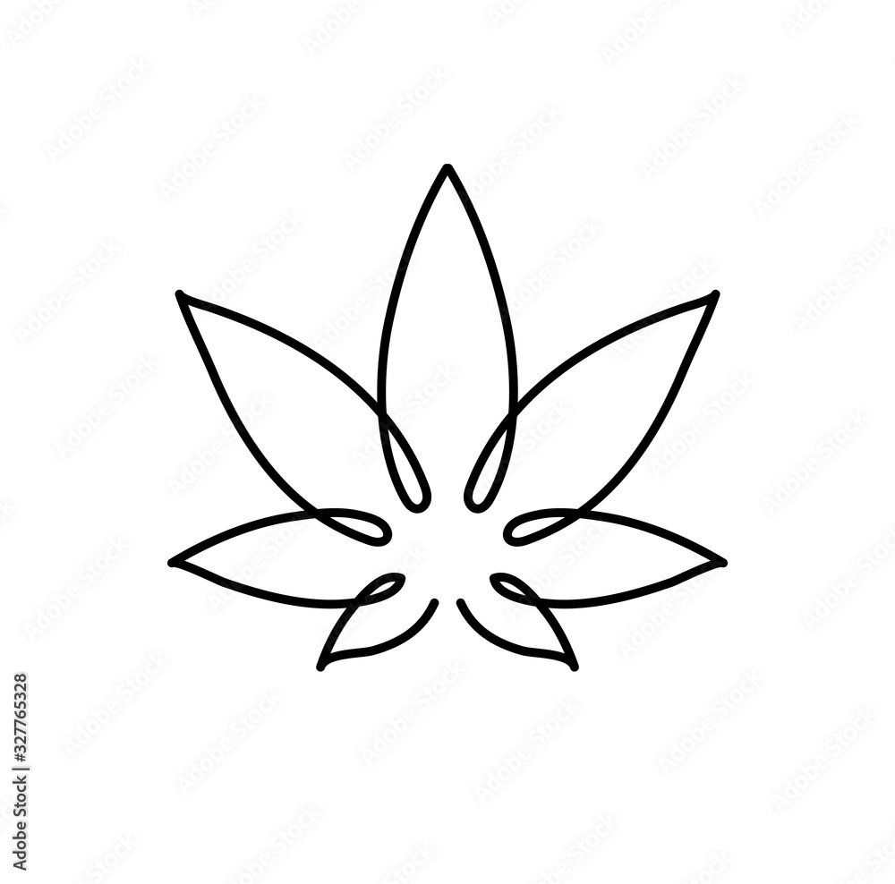 Cannabis leaf icon. Graphic line drawing of marijuana, logo, symbol. Vector illustration, minimalistic hand drawing of a plant. Cannabis leaf icon. Graphic line drawing of marijuana, logo, symbol. Vector illustration, minimalistic hand drawing of a plant.