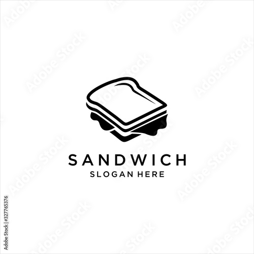 logo Sandwich isolated on clean background. Sandwich icon concept drawing icon in modern style. Vector illustration, Sandwich line icon. Lunch, snack, toast. Food concept. Vector illustration 