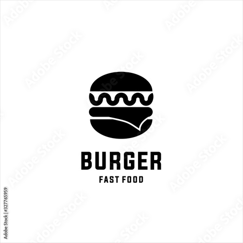 burger logo design vector template, Fast food logo,  badge flat modern minimal design illustration.