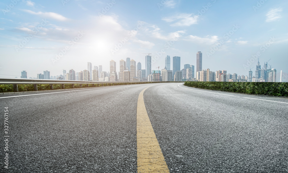 Chongqing urban skyline and asphalt road architectural landscape.. Chongqing urban skyline and asphalt road architectural landscape..
