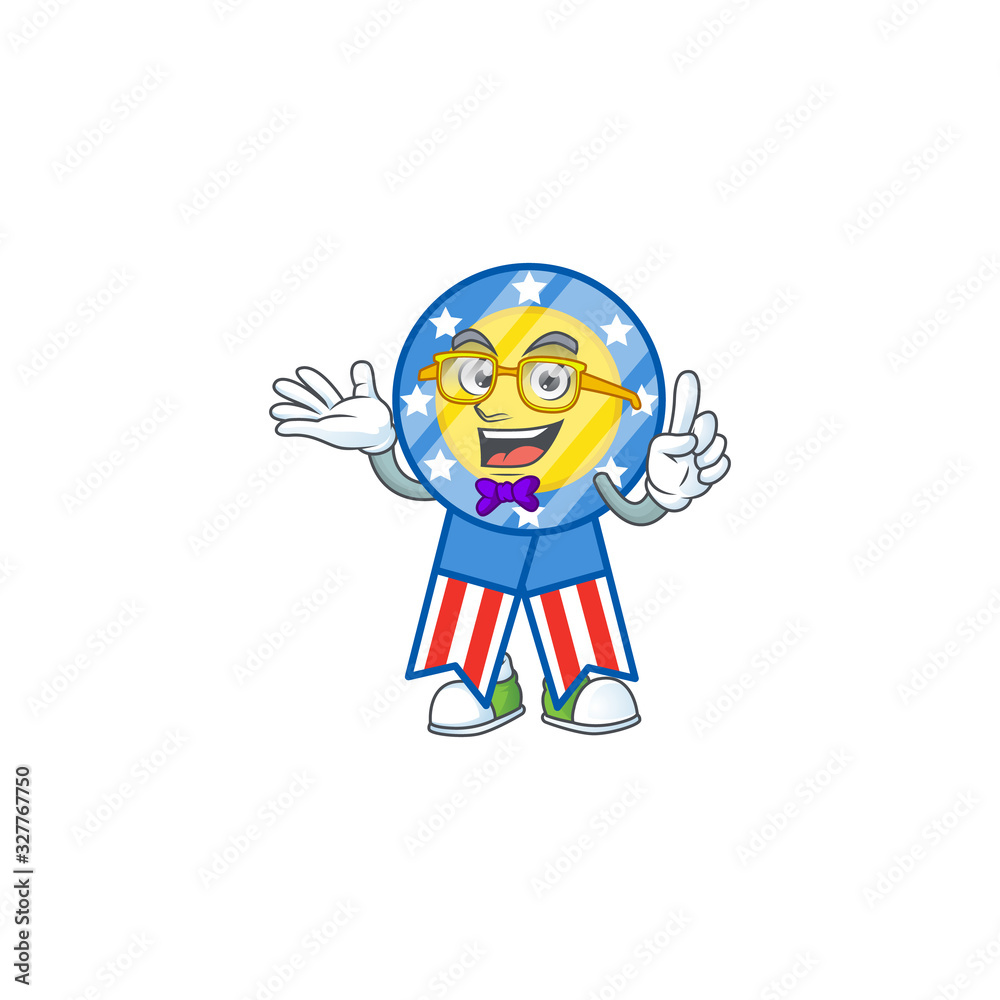 The Geek character of USA medal mascot design