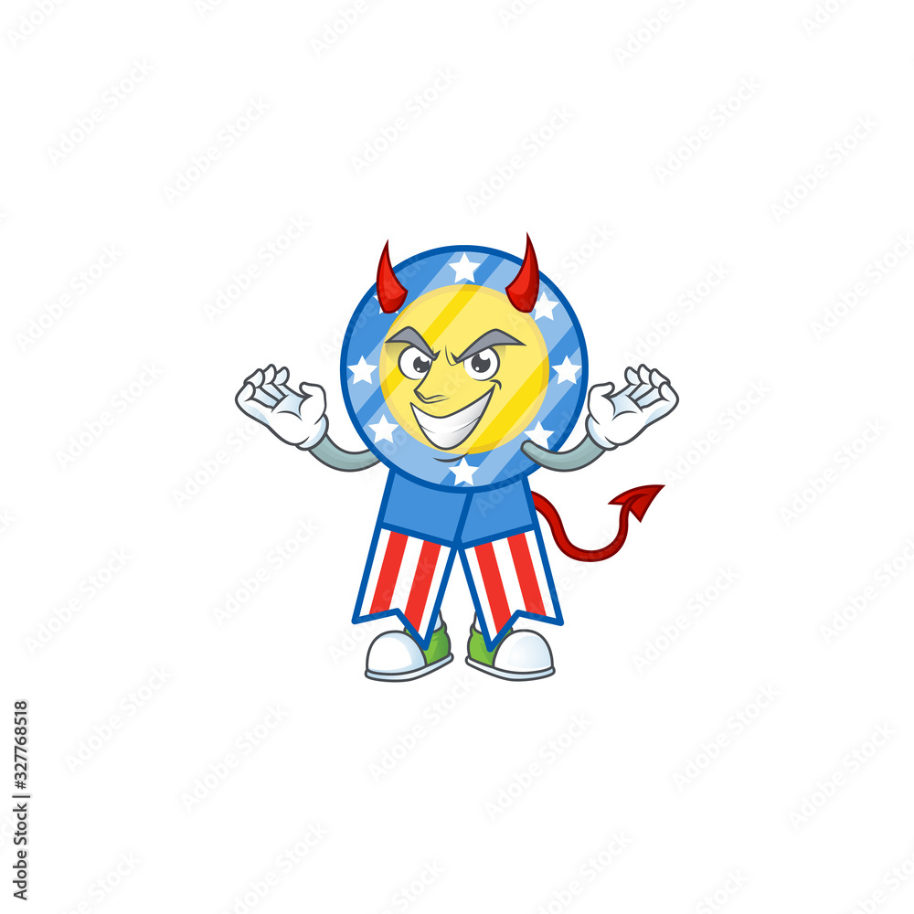 Fototapeta premium A cruel devil USA medal Cartoon character design