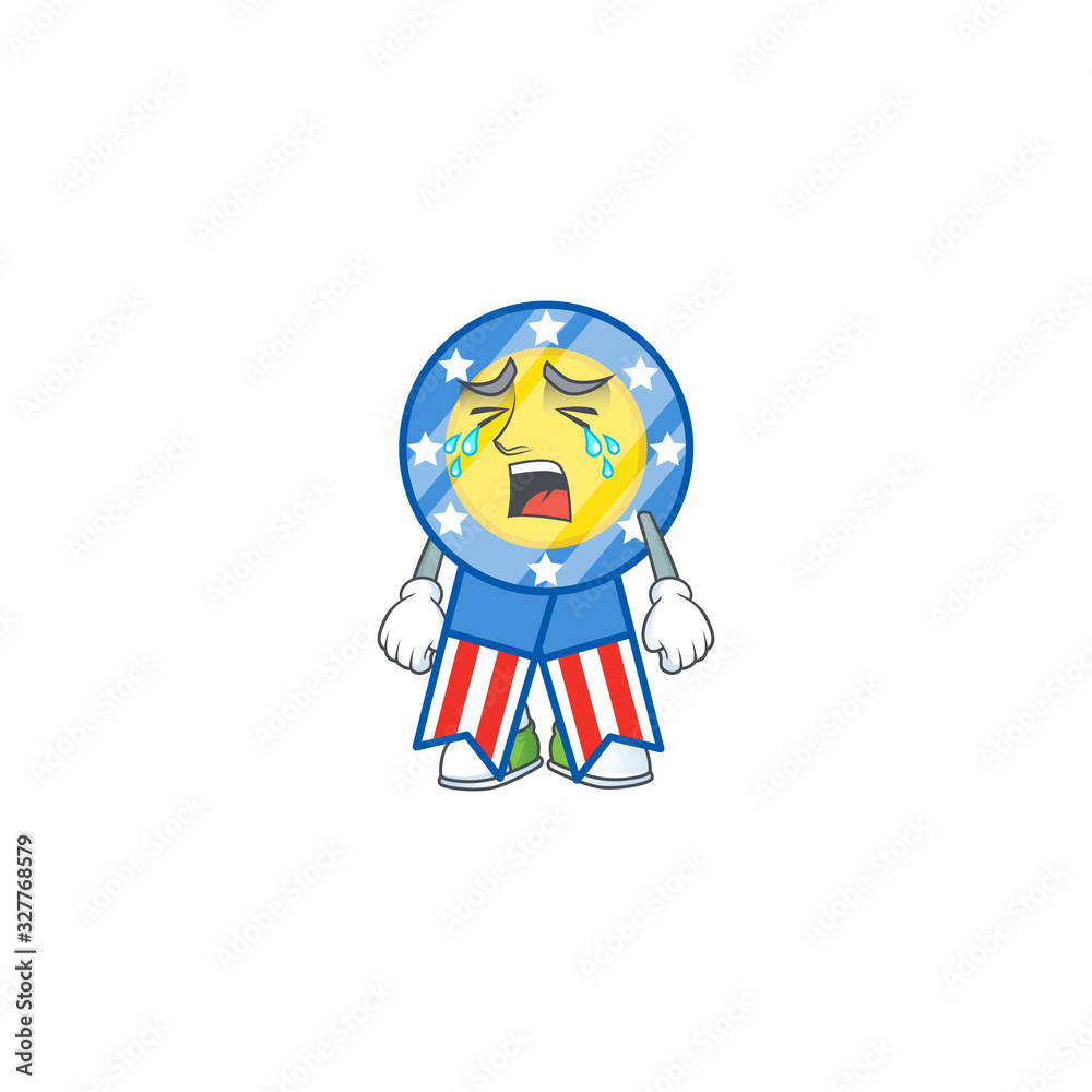 A crying USA medal mascot design style