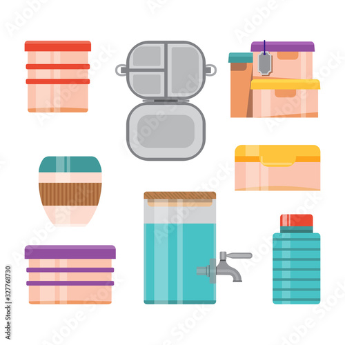 Reusable Food Containers and Water Bottles Set