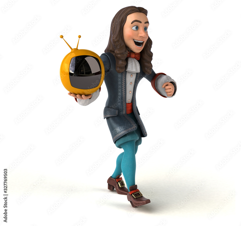 3D Illustration of a cartoon man in historical baroque costume 3D Illustration of a cartoon man in historical baroque costume