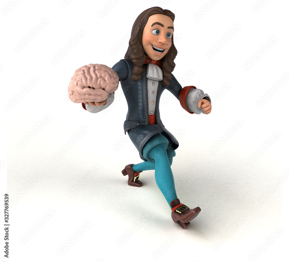 3D Illustration of a cartoon man in historical baroque costume 3D Illustration of a cartoon man in historical baroque costume