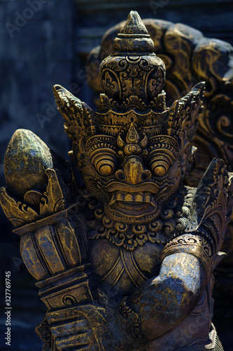 Ancient Balinese statue at the temple