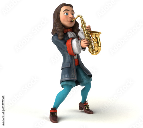 3D Illustration of a cartoon man in historical baroque costume