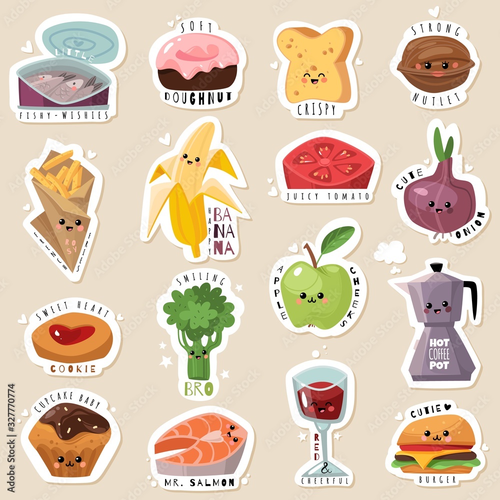 Food products set emblems Food products set emblems