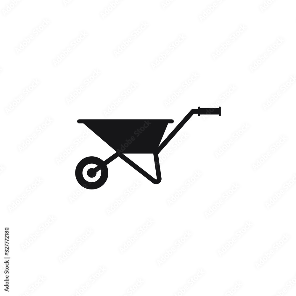 Wheelbarrow icon design isolated on white background. Vector illustration Wheelbarrow icon design isolated on white background. Vector illustration