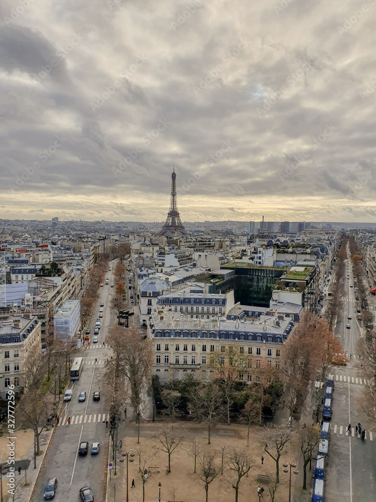 view of Paris from Arc of the Triomphe