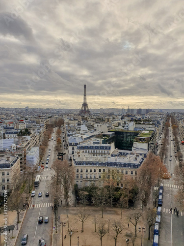 view of Paris from Arc of the Triomphe