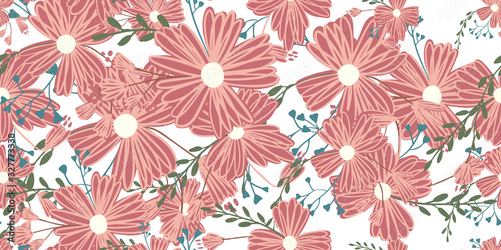 Fototapeta Abstract elegance seamless pattern with floral background