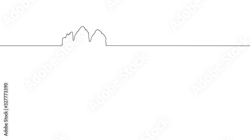 Fotografía Drei Zinnen Minimalist Single Line Mountain