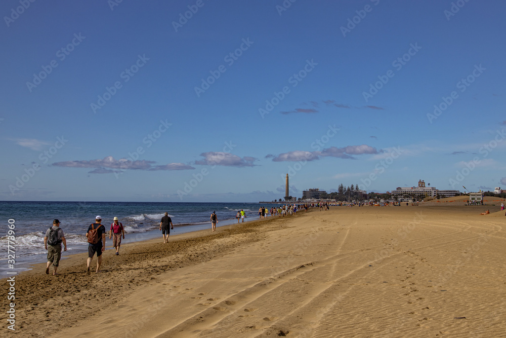 summer desert landscape on a warm sunny day from Maspalomas dunes on the Spanish island of Gran Canaria summer desert landscape on a warm sunny day from Maspalomas dunes on the Spanish island of Gran Canaria