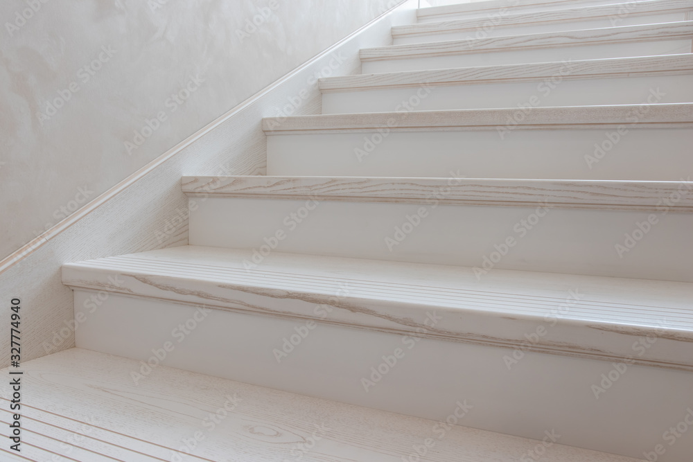 closeup detail of light wooden stairs closeup detail of light wooden stairs