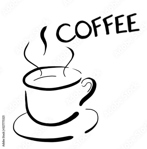 Napis kawa filiżanka logo znak