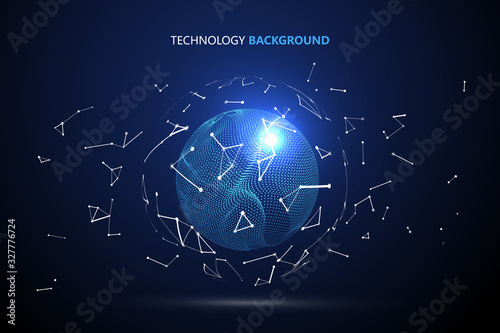 Futuristic globalization interface, a sense of science and technology abstract graphics.