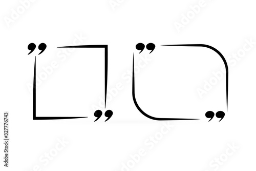 Blank template with quotes set isolated on white. Quotes icon. Quotation mark black isolated on white background. Vector stock illustration