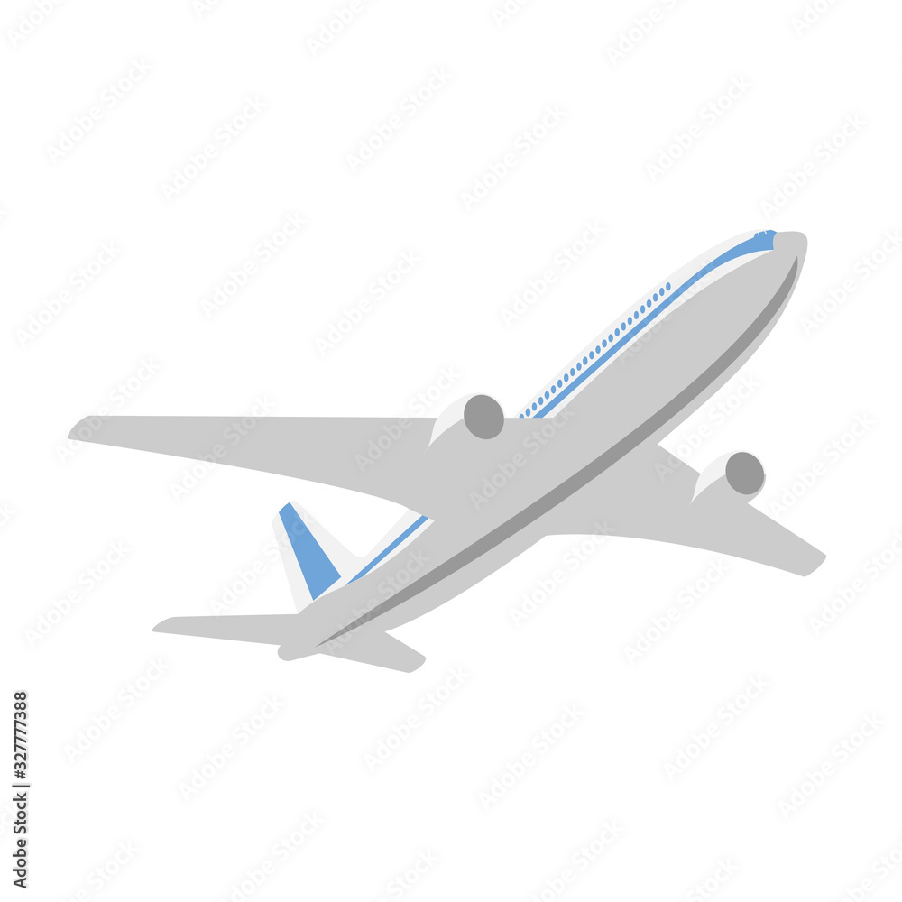 Flying passenger plane on a white background Flying passenger plane on a white background