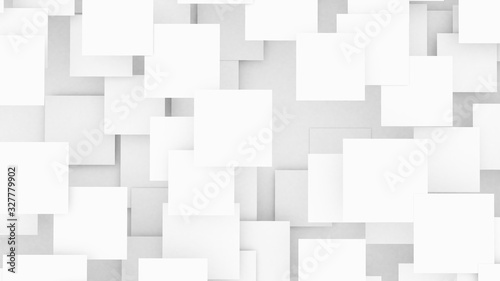 Fototapeta Naklejka Na Ścianę i Meble -  Abstract geometric background. Overlapping white 3d squares. 3D illustration