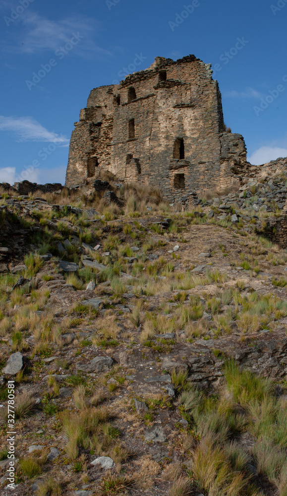 Susupillo site. Ruin of Inca temple. Peru. Andes. Huánuco Region, Huamalíes Province, Tantamayo District.