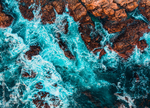 texture of a rocky coast in california
