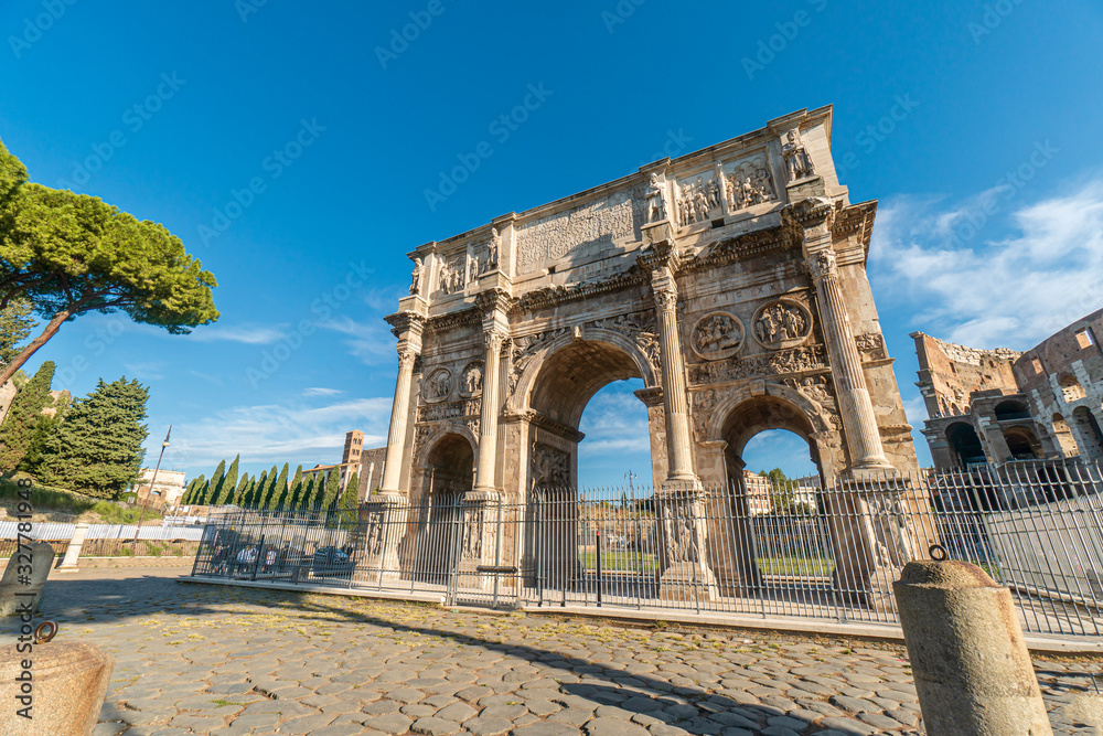 Rome, Italy - October 03 2018: Colosseum a large amphitheatre in Rome, Italy
