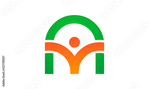 Initial Letter AY Medical Young Human Logo Design Graphic Elements Template