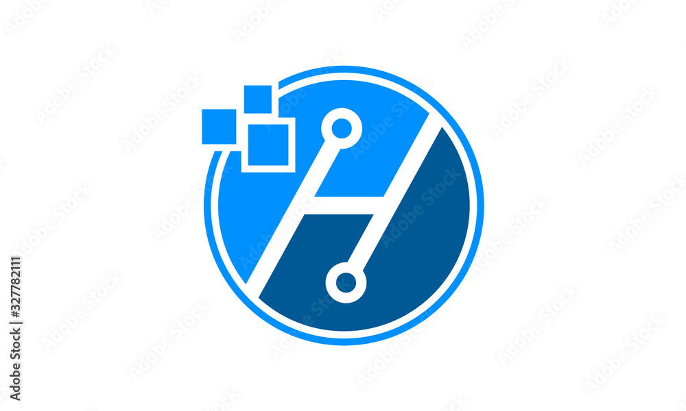 Initial Letter H Technology Pixel Logo Design Graphic Elements Template Initial Letter H Technology Pixel Logo Design Graphic Elements Template