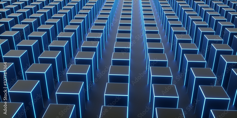 Abstract 3D rendering of surface with random cubes and electronic shapes. futuristic science fiction city with lines and low poly shape. Abstract 3D rendering of surface with random cubes and electronic shapes. futuristic science fiction city with lines and low poly shape.
