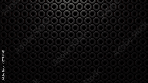 Abstract background of black cylinders