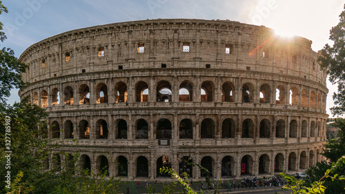 Rome  Italy - October 03 2018  Colosseum a large amphitheatre in Rome  Italy