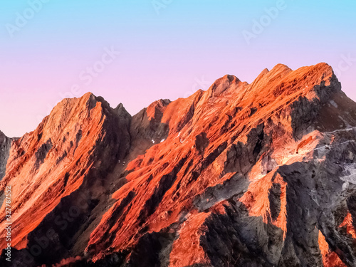 Apuane Alps peaks in Tuscany Italy