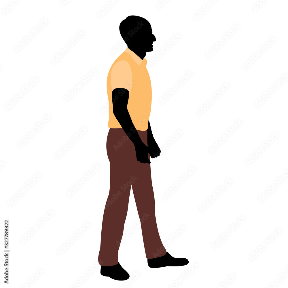 silhouette in colored clothes, guy, businessman