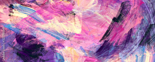 Obraz na płótnie Artistic bright texture. Abstract blue and purple background. Modern paint pattern. Fractal artwork for creative graphic design