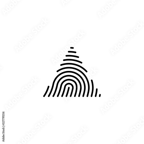 triangle finger print fingerprint lock secure security logo vector icon illustration