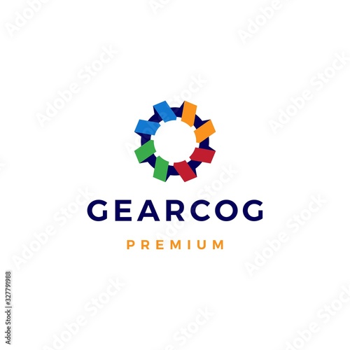 Free Download gear cog cogs logo vector icon illustration - GFXLoad