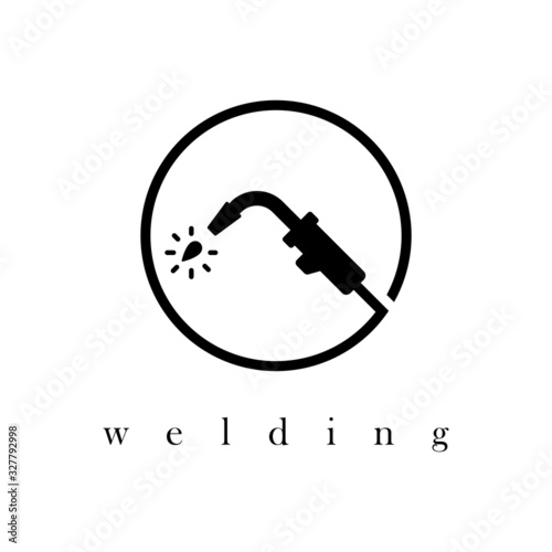 Acetyline logo vector welding icon.