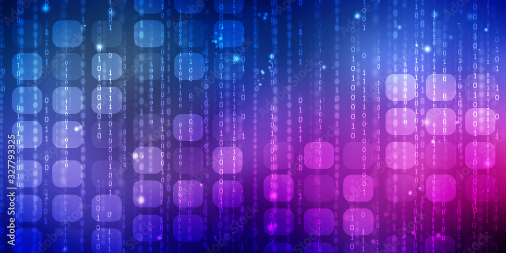 2d illustration abstract digital binary data on computer screen 2d illustration abstract digital binary data on computer screen