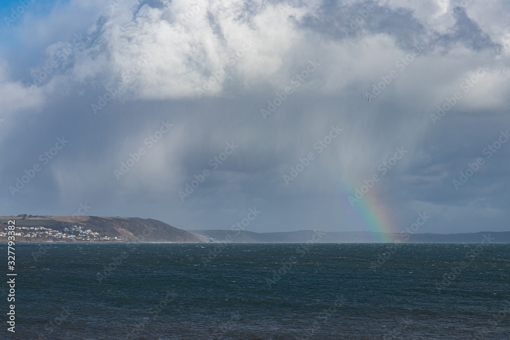 Rainbow in Whitsand Bay from Looe Cornwall Rainbow in Whitsand Bay from Looe Cornwall